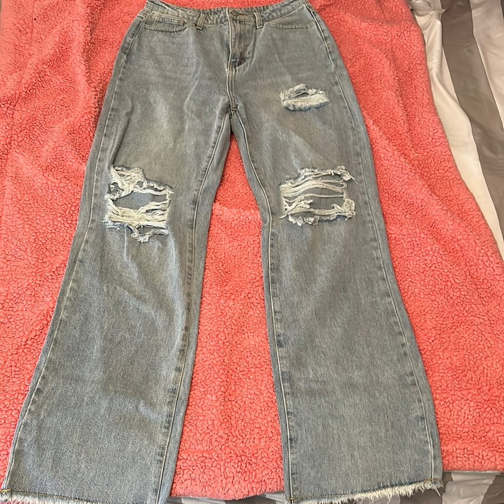 Ripped Wide Leg Jeans